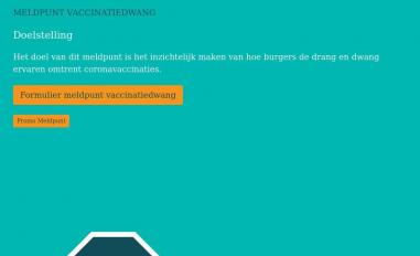 Schermafbeelding van meldpuntvaccinatiedwang.nl