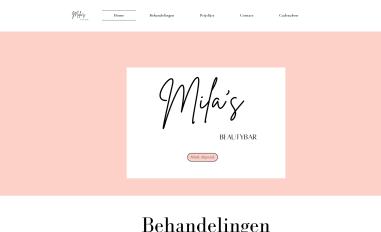 Schermafbeelding van milasbeautybar.nl