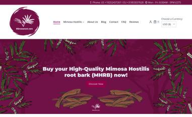 Schermafbeelding van mimosaroot.com