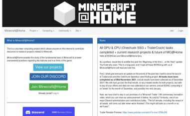 Schermafbeelding van minecraftathome.com
