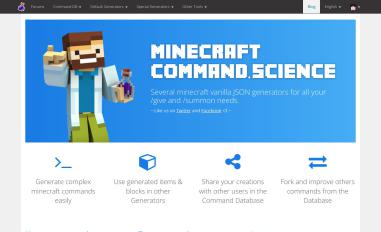 Schermafbeelding van minecraftcommand.science