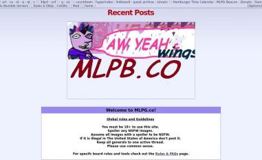 Schermafbeelding van mlpgchan.org