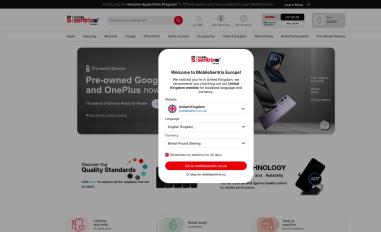 Schermafbeelding van mobilesentrix.eu