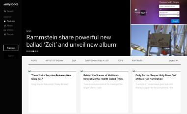 Schermafbeelding van myspace.com