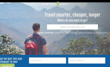 Schermafbeelding van nomadicmatt.com