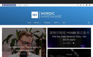 Schermafbeelding van nordichardware.se