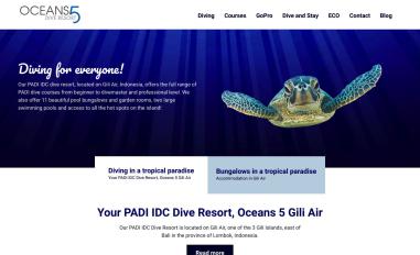 Schermafbeelding van oceans5dive.com