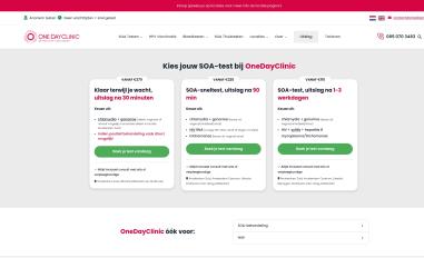 Schermafbeelding van onedayclinic.nl