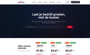 Schermafbeelding van openprovider.nl