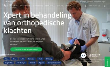 Schermafbeelding van orthopedie.xpertclinics.nl