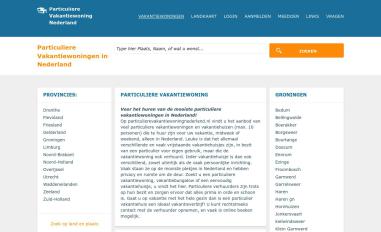 Schermafbeelding van particulierevakantiewoningnederland.nl