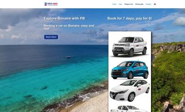 Schermafbeelding van pbcarrentalbonaire.com