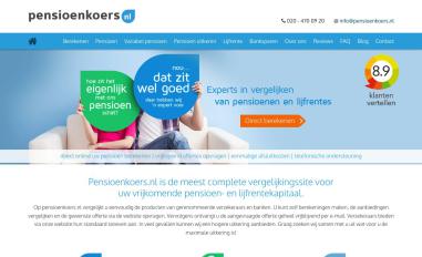 Schermafbeelding van pensioenkoers.nl