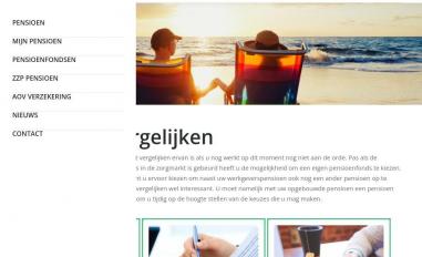 Schermafbeelding van pensioenvergelijken.net