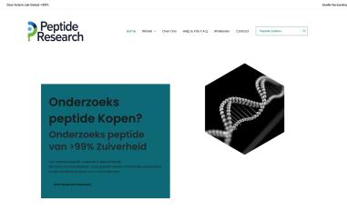 Schermafbeelding van peptideresearch.nl