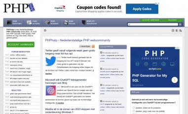 Schermafbeelding van phphulp.nl