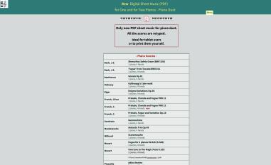 Schermafbeelding van piano-sheet-music.eu