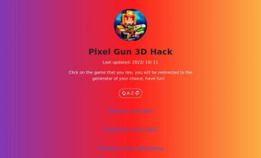 Schermafbeelding van pixel-gun-3d-hack-3k.web.app