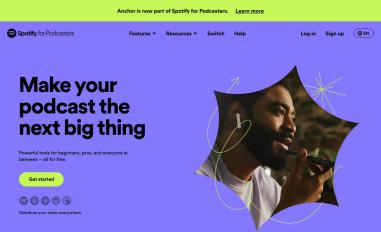 Schermafbeelding van podcasters.spotify.com