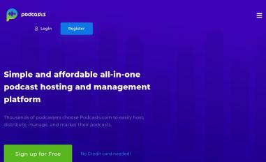 Schermafbeelding van podcasts.com