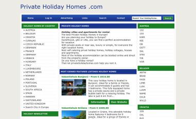 Schermafbeelding van privateholidayhomes.com