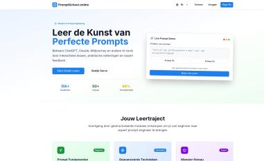 Schermafbeelding van promptschool.online