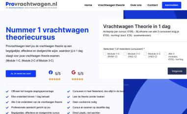 Schermafbeelding van provrachtwagen.nl