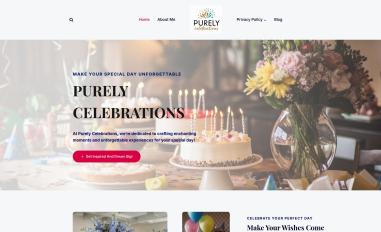 Schermafbeelding van purelycelebrations.com