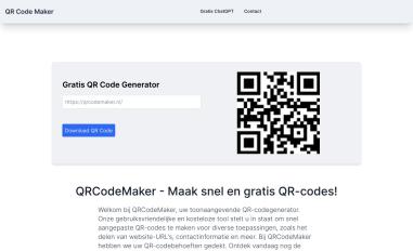 Schermafbeelding van qrcodemaker.nl