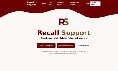 Schermafbeelding van recallsupport.nl