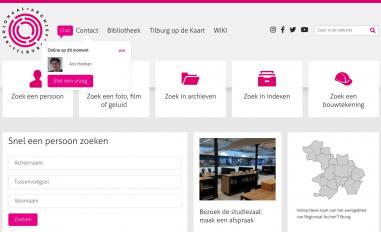 Schermafbeelding van regionaalarchieftilburg.nl