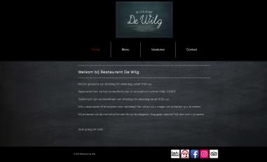 Schermafbeelding van restaurantdewilg.com