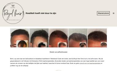 Schermafbeelding van royalhairclinic.nl