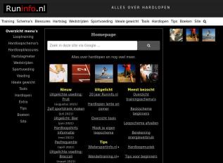 Schermafbeelding van runinfo.nl