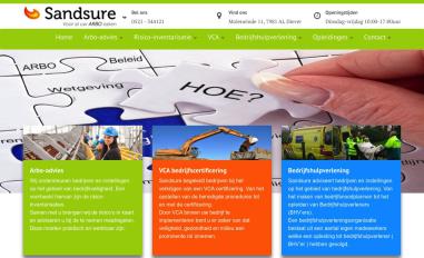Schermafbeelding van sandsure.nl