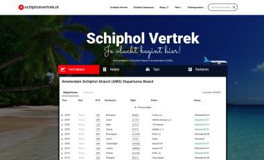 Schermafbeelding van schipholvertrek.nl