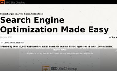 Schermafbeelding van seositecheckup.com