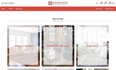 Schermafbeelding van shabahangrugs.com