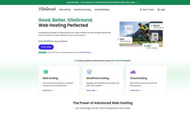 Schermafbeelding van siteground.com