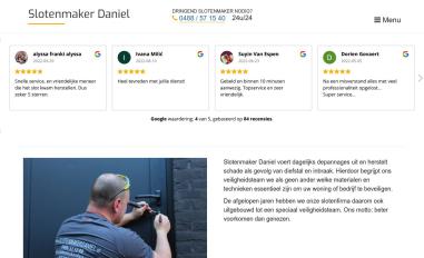 Schermafbeelding van slotenmakerdaniel.be
