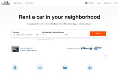 Schermafbeelding van snappcar.nl