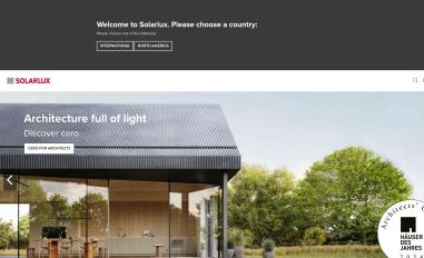 Schermafbeelding van solarlux.com