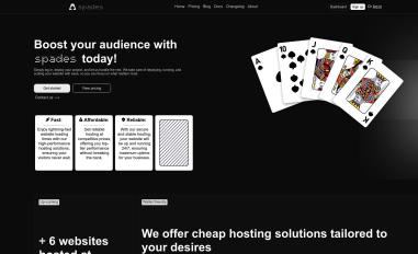 Schermafbeelding van spadeshosting.com