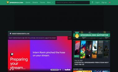 Schermafbeelding van speedrun.com