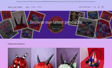 Schermafbeelding van spicycatcrafts.nl