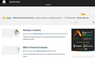 Schermafbeelding van sqlservercentral.com