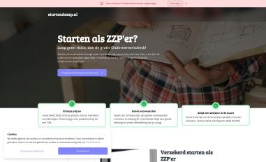 Schermafbeelding van startendezzp.nl