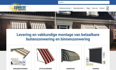 Schermafbeelding van sunrisezonwering.nl
