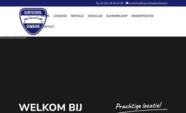 Schermafbeelding van surfschooldomburg.nl