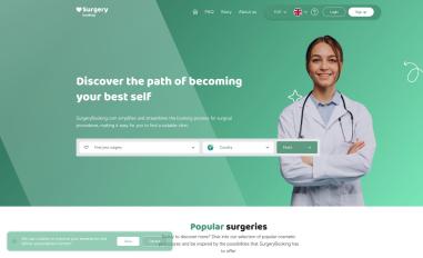 Schermafbeelding van surgerybooking.com